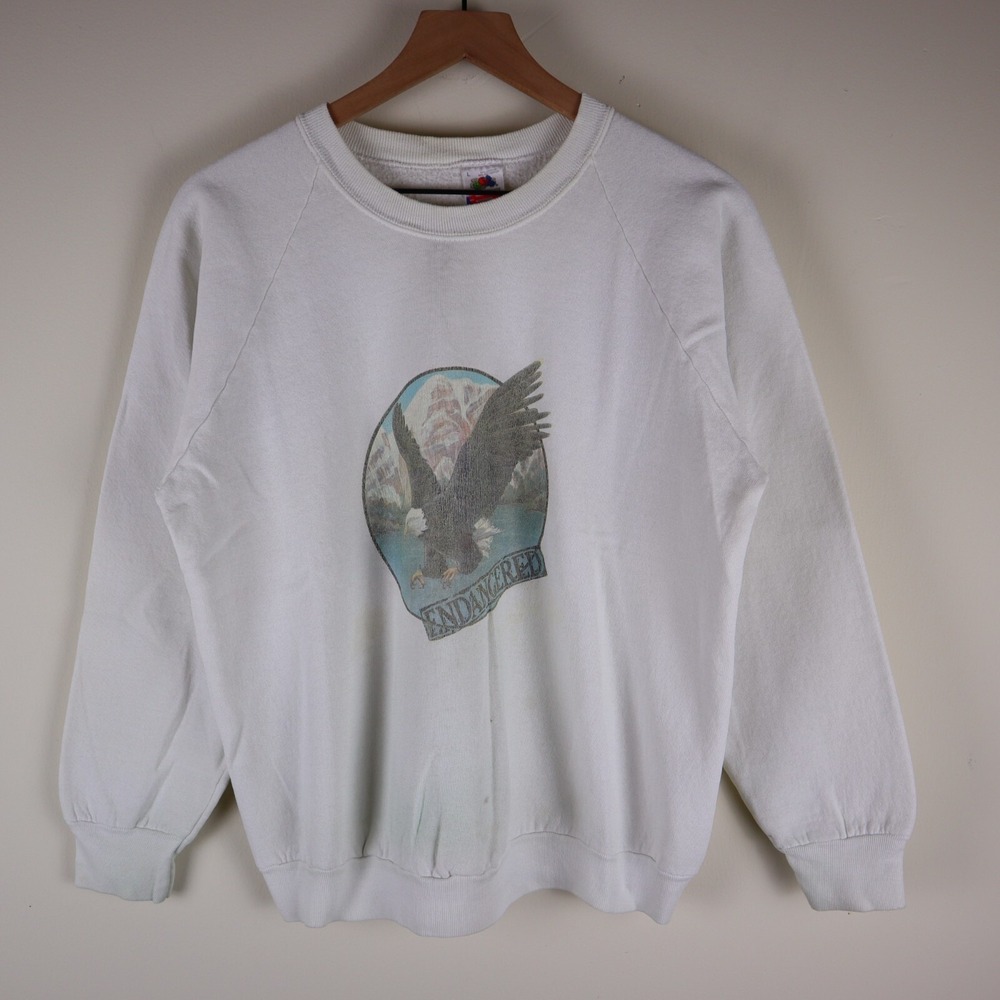 Vintage Bald Eagle Endangered Nature Sweatshirt 90s‎ Adult Large 21x23